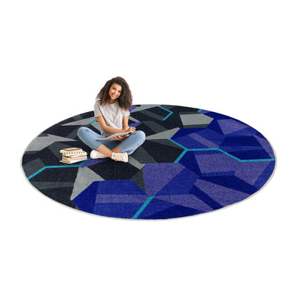 Kid Essentials Stealth 7'7" Round Area Rug in Color Violet