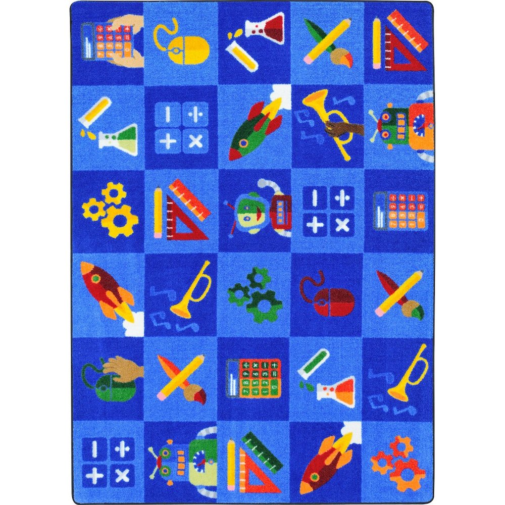 Kid Essentials STEAM into Learning 7'8" x 10'9" Area Rug in Color Multi