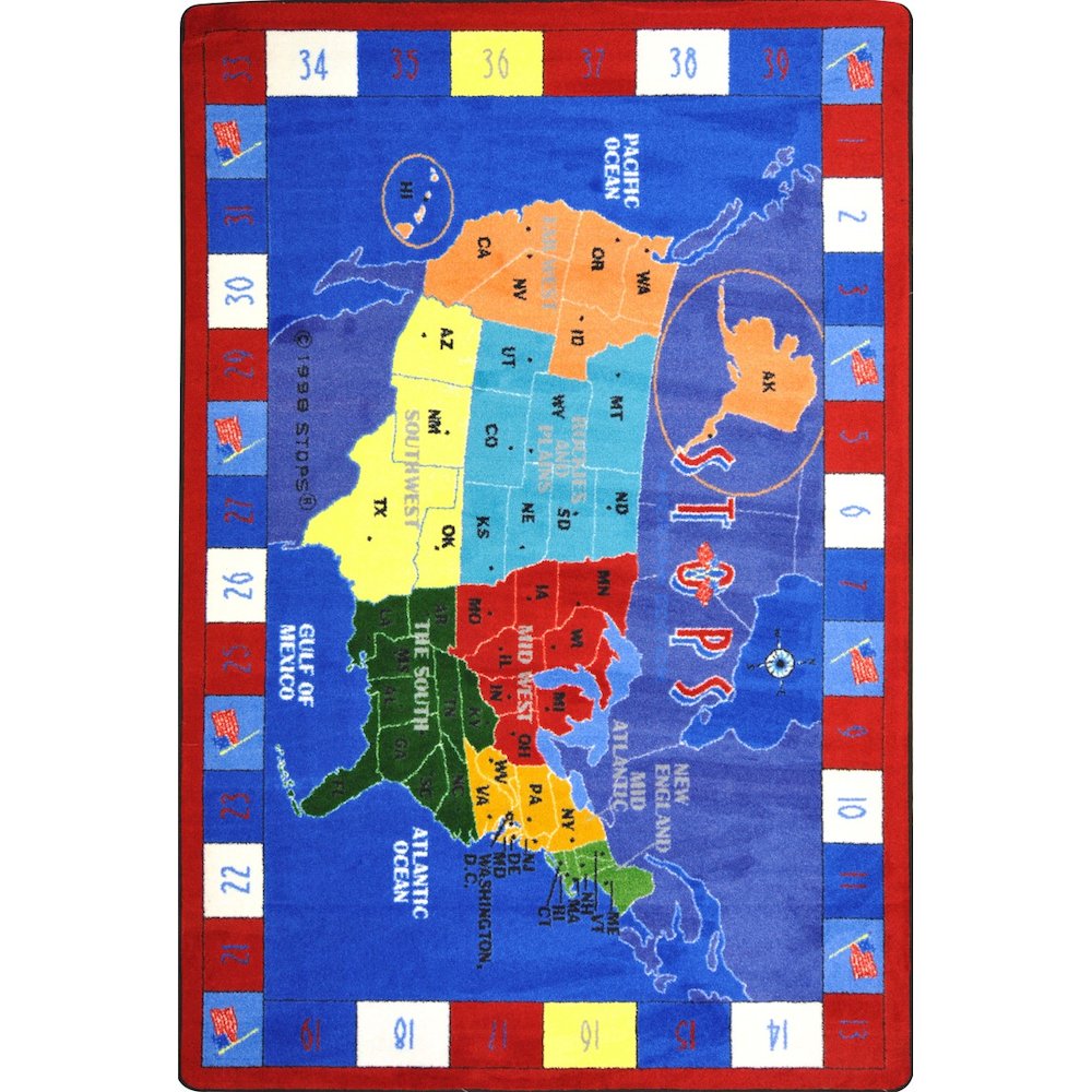 Kid Essentials STOPS 7'8" x 10'9" Area Rug in Color Multi