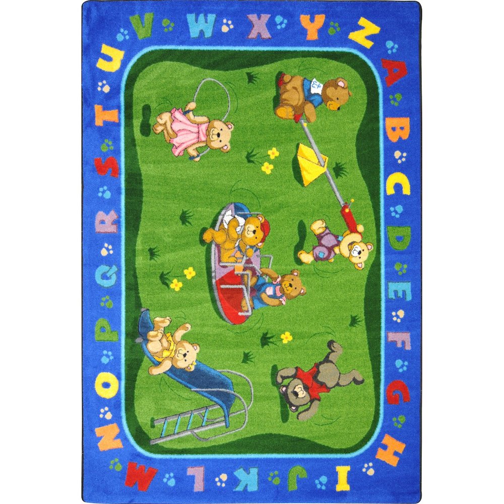 Kid Essentials Teddy Bear Playground 5'4" x 7'8" Area Rug in Color Multi