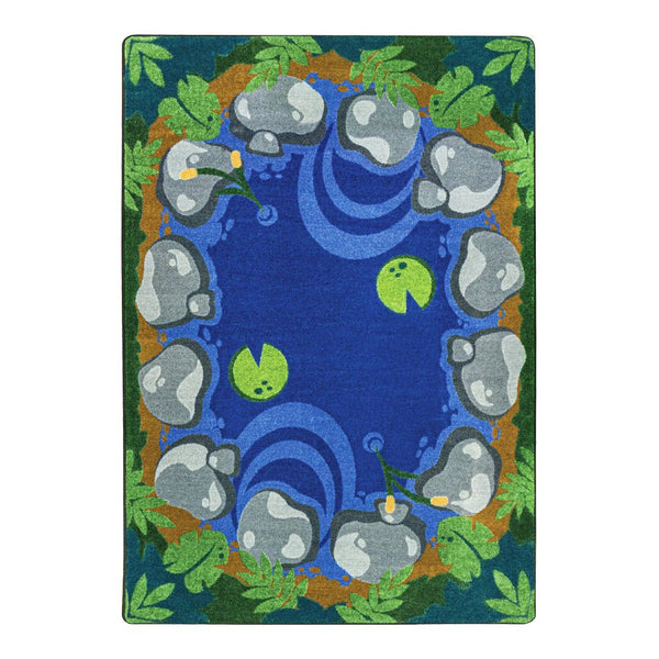 Kid Essentials Tranquil Pond 7'8" x 10'9" Area Rug in Color Multi