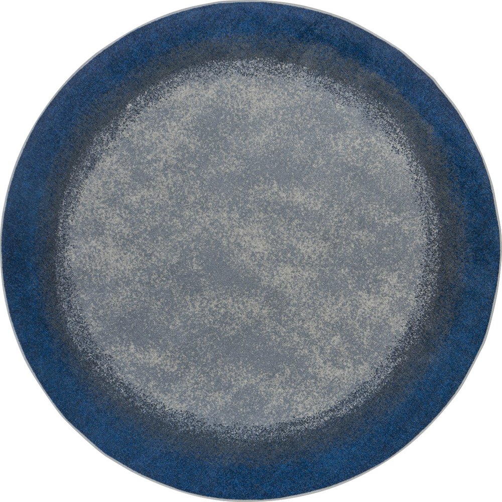 Kid Essentials Urban Edges 5'4" Round Area Rug in Color Marine