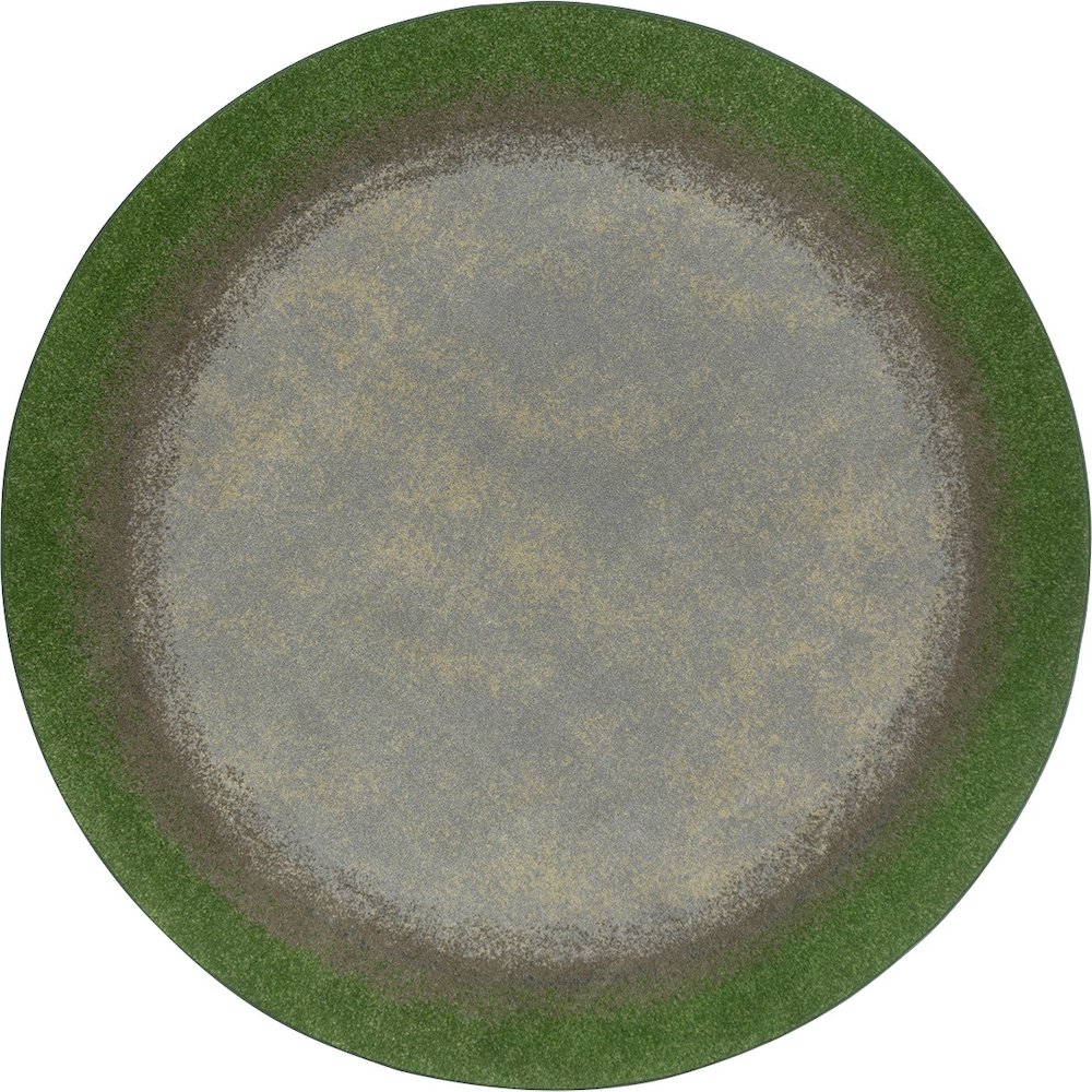 Kid Essentials Urban Edges 5'4" Round Area Rug in Color Meadow