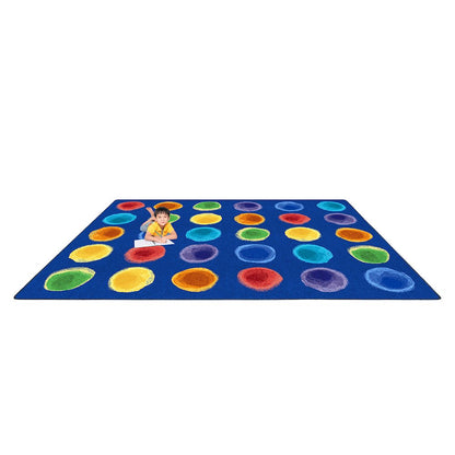 Kid Essentials Watercolor Spots 10'9" x 13'2" Area Rug in Color Rainbow