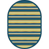Kid Essentials Yipes Stripes 5'4" x 7'8" Oval Area Rug in Color Bold