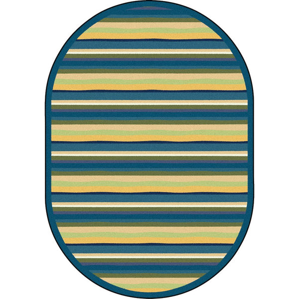 Kid Essentials Yipes Stripes 5'4" x 7'8" Oval Area Rug in Color Bold