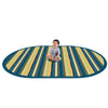 Kid Essentials Yipes Stripes 5'4" x 7'8" Oval Area Rug in Color Bold