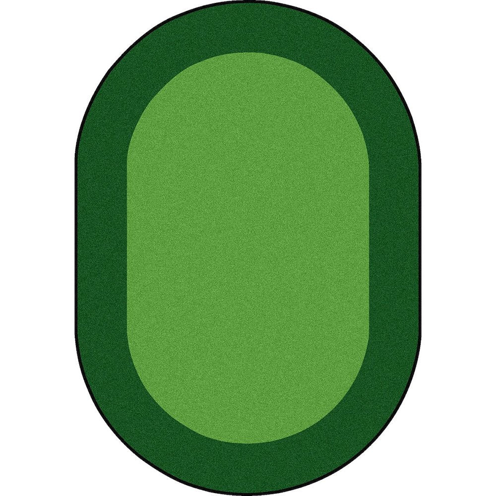 Kid Essentials All Around 10'9" x 13'2" Oval Area Rug in Color Green