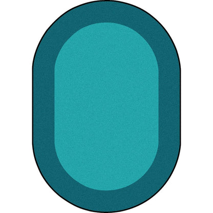 Kid Essentials All Around 10'9" x 13'2" Oval Area Rug in Color Teal