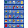 Kid Essentials Alphabet Blues 7'8" x 10'9" Area Rug in Color Multi