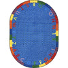 Kid Essentials Alphabet Braid 7'8" x 10'9" Oval Area Rug in Color Multi