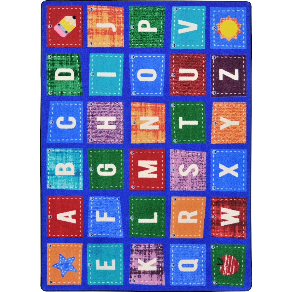 Kid Essentials Alphabet Upcycle 10'9" x 13'2" Area Rug in Color Multi