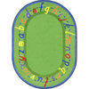 Kid Essentials AlphaScript 10'9" x 13'2" Oval Area Rug in Color Green