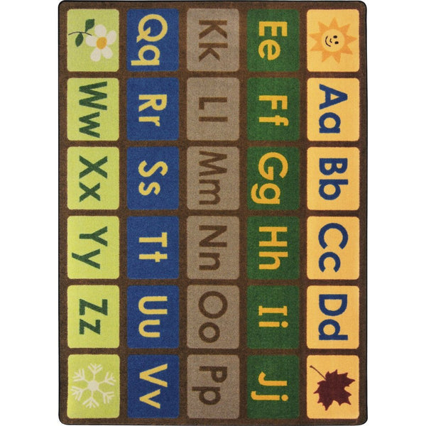 Kid Essentials Any Day Alphabet 10'9" x 13'2" Area Rug in Color Earthtone