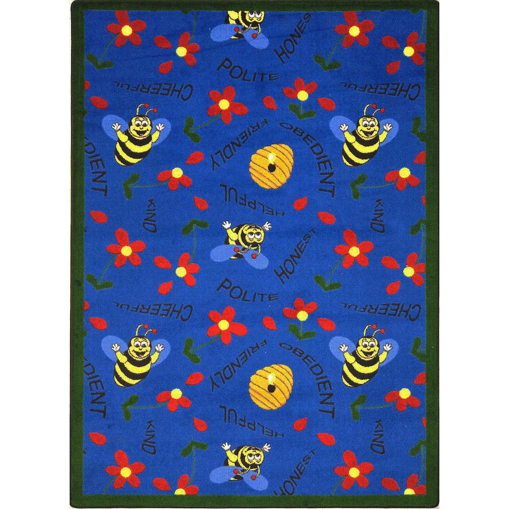 Kid Essentials Bee Attitudes 7'8" x 10'9" Area Rug in Color Blue