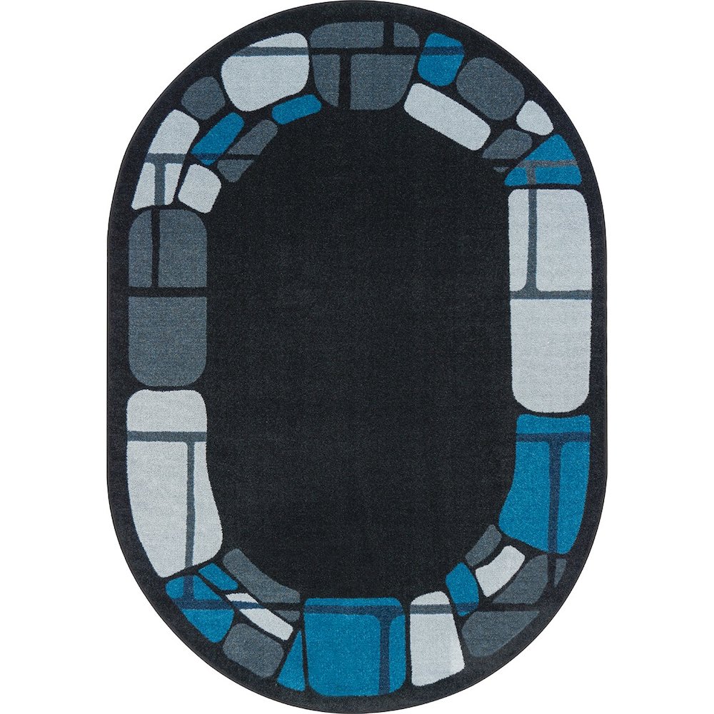Kid Essentials BioStones 10'9" x 13'2" Oval Area Rug in Color Marine