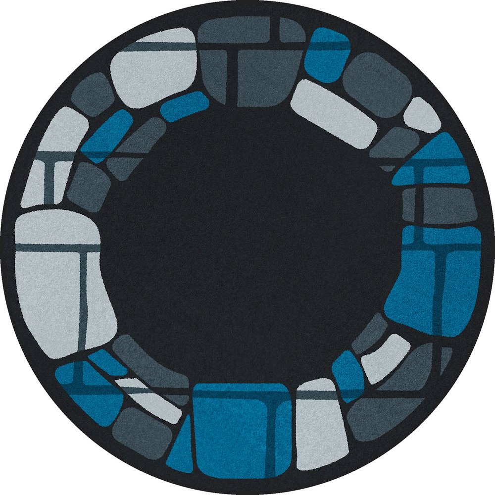 Kid Essentials BioStones 13'2" Round Area Rug in Color Marine