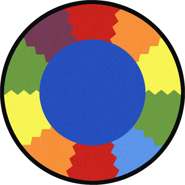 Kid Essentials Block Party 13'2" Round Area Rug in Color Multi