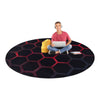 Kid Essentials Breakout 13'2" Round Area Rug in Color Ruby