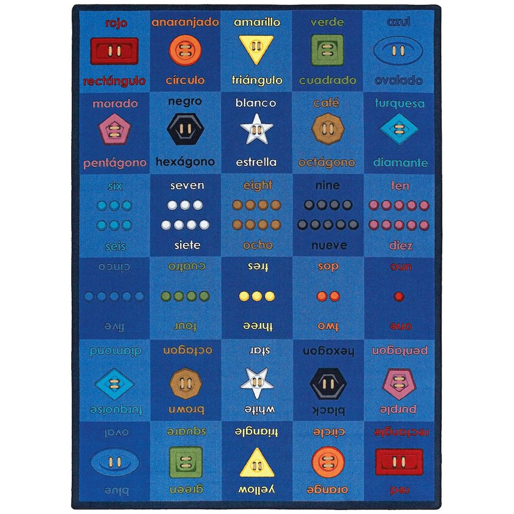 Kid Essentials Button Button 10'9" x 13'2" Area Rug in Color Multi