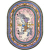 Kid Essentials Carousel 7'8" x 10'9" Oval Area Rug in Color Pink