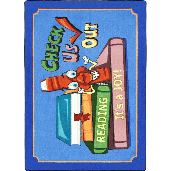 Kid Essentials Check Us Out 7'8" x 10'9" Area Rug in Color Multi