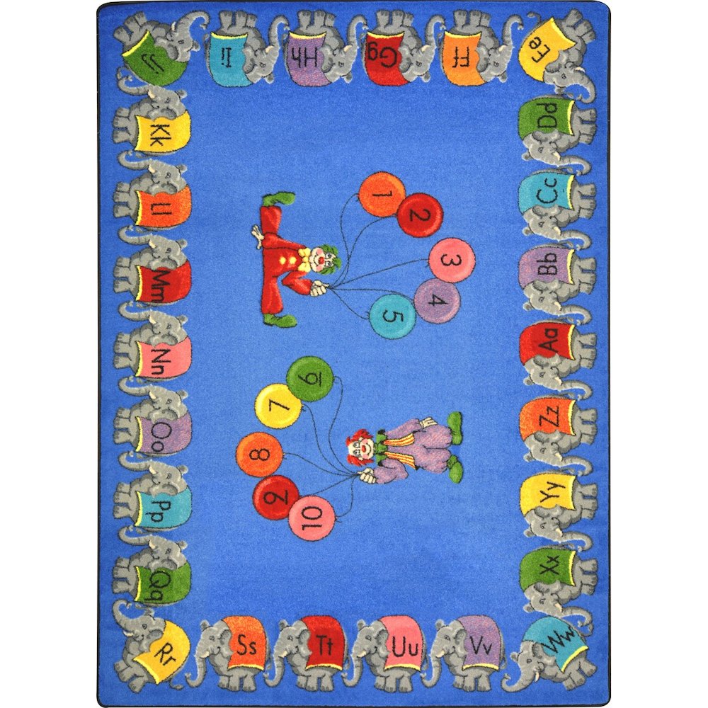 Kid Essentials Circus Elephant Parade 7'8" x 10'9" Area Rug in Color Multi