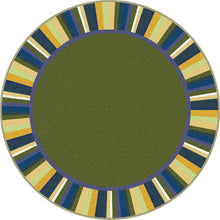 Kid Essentials Clean Green 13'2" Round Area Rug in Color Bold