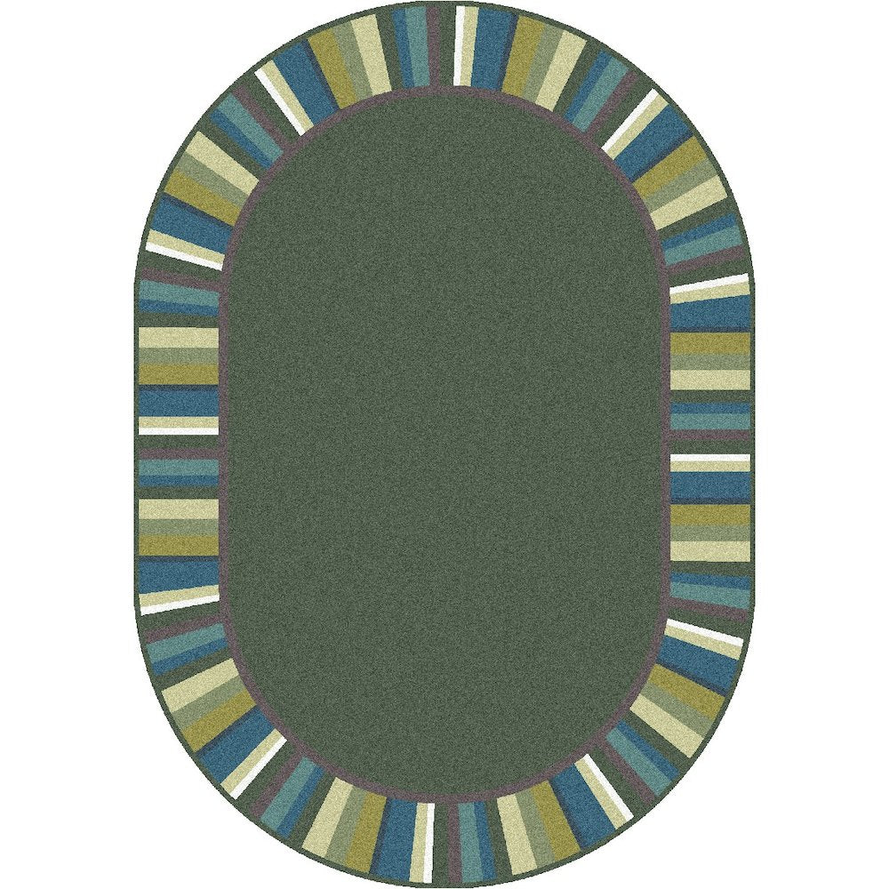 Kid Essentials Clean Green 7'8" x 10'9" Oval Area Rug in Color Soft