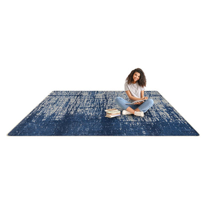 Kid Essentials Coastal Canvas 7'8" x 10'9" Area Rug in Color High Tide