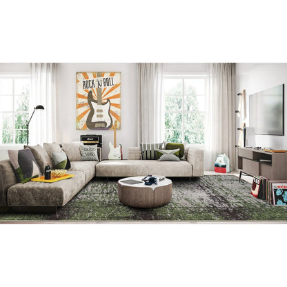 Kid Essentials Coastal Canvas 7'8" x 10'9" Area Rug in Color Spanish Moss