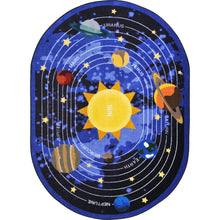 Kid Essentials Cosmic Wonders 10'9" x 13'2" Oval Area Rug in Color Black
