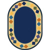 Kid Essentials Delightful Diamonds 7'8" x 10'9" Oval Area Rug in Color Multi