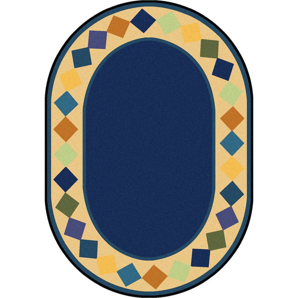 Kid Essentials Delightful Diamonds 7'8" x 10'9" Oval Area Rug in Color Multi