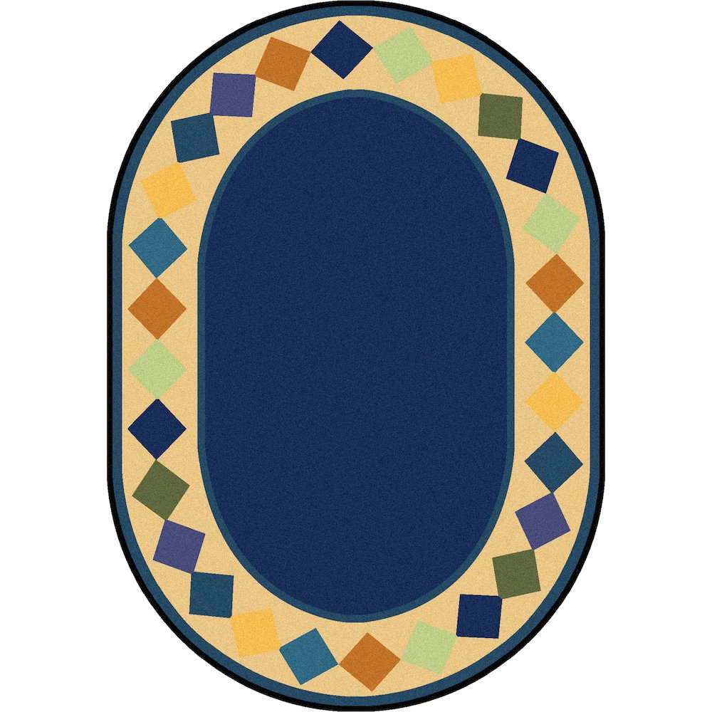 Kid Essentials Delightful Diamonds 7'8" x 10'9" Oval Area Rug in Color Multi