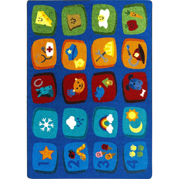 Kid Essentials Discovery Blocks 10'9" x 13'2" Area Rug in Color Multi