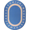 Kid Essentials Endless Alphabet 10'9" x 13'2" Oval Area Rug in Color Seaside