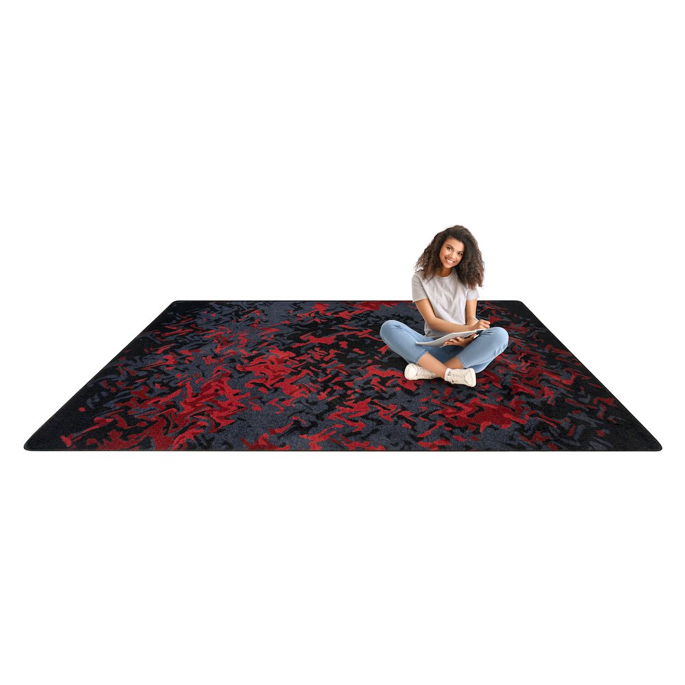 Kid Essentials Eruption 7'8" x 10'9" Area Rug in Color Ruby