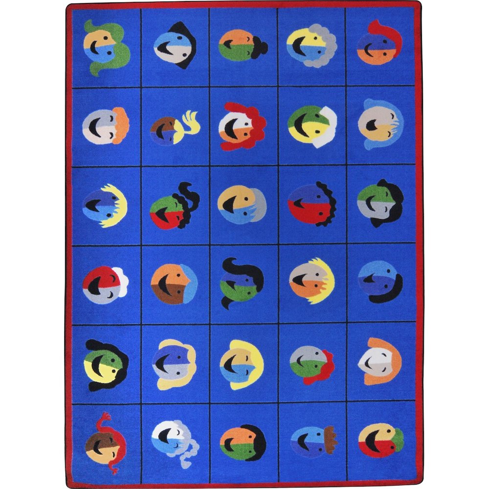 Kid Essentials Faces & Places 10'9" x 13'2" Area Rug in Color Multi