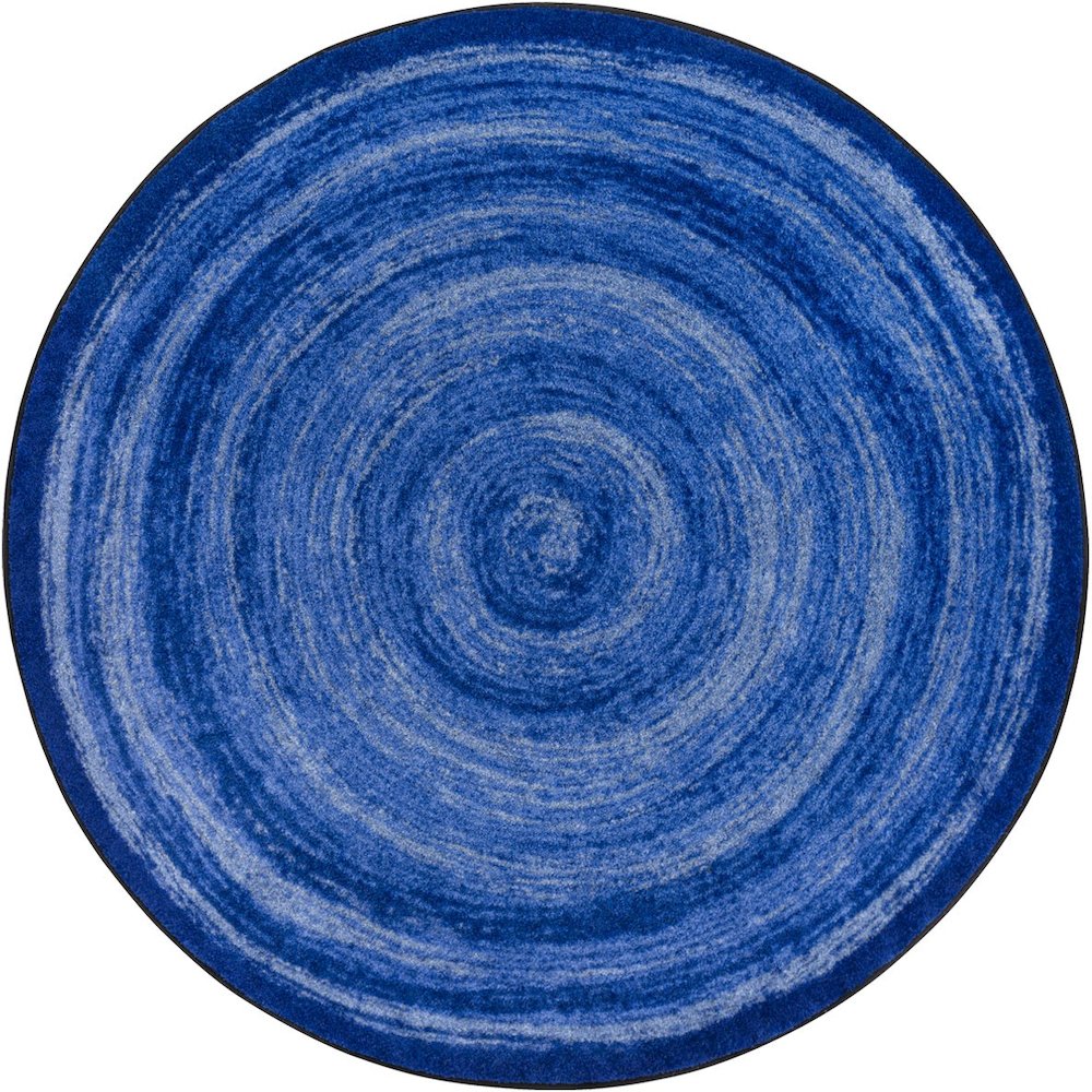 Kid Essentials Feeling Fun 13'2" Round Area Rug in Color Blue