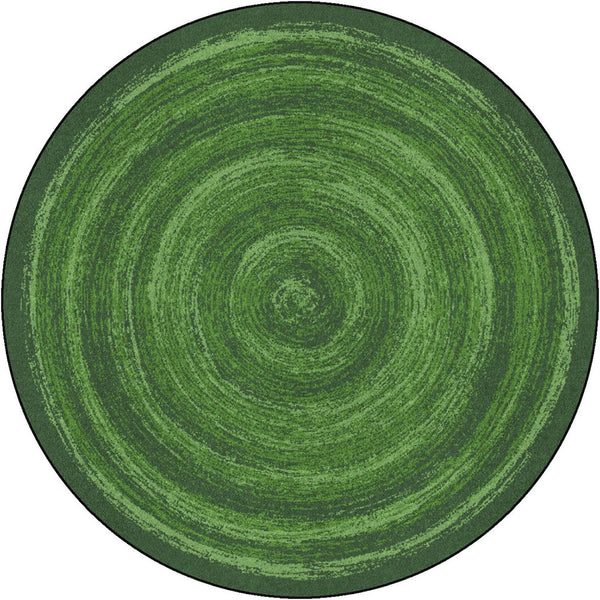 Kid Essentials Feeling Fun 13'2" Round Area Rug in Color Green