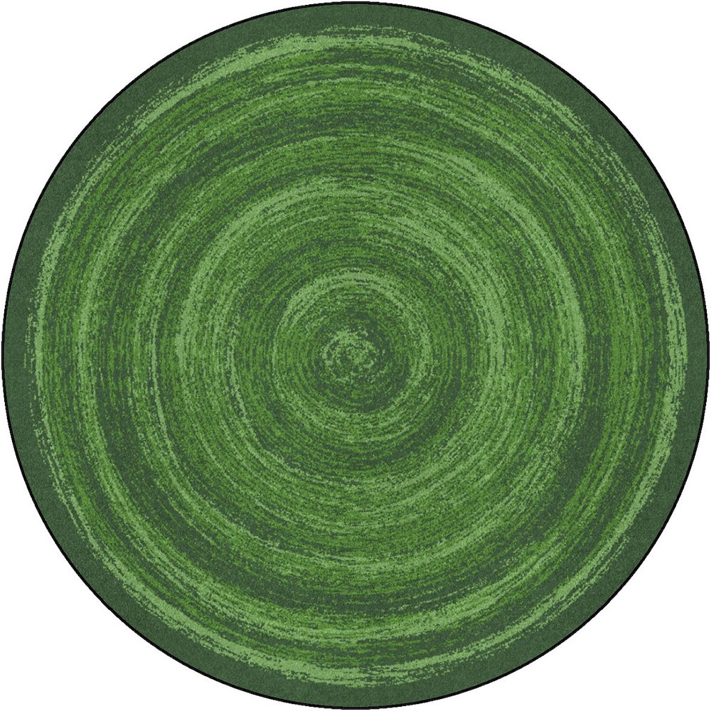 Kid Essentials Feeling Fun 13'2" Round Area Rug in Color Green