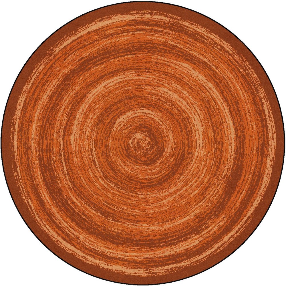Kid Essentials Feeling Fun 13'2" Round Area Rug in Color Orange