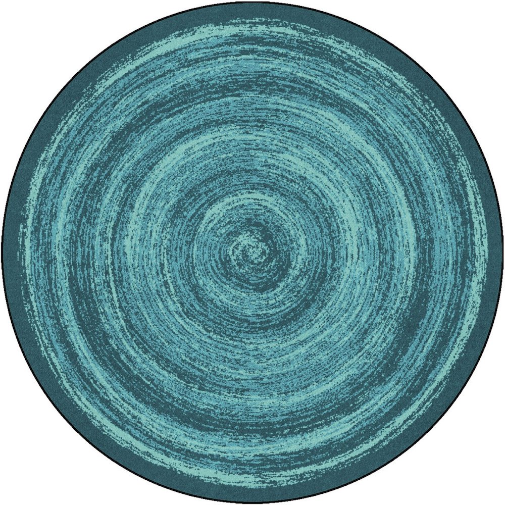 Kid Essentials Feeling Fun 13'2" Round Area Rug in Color Teal