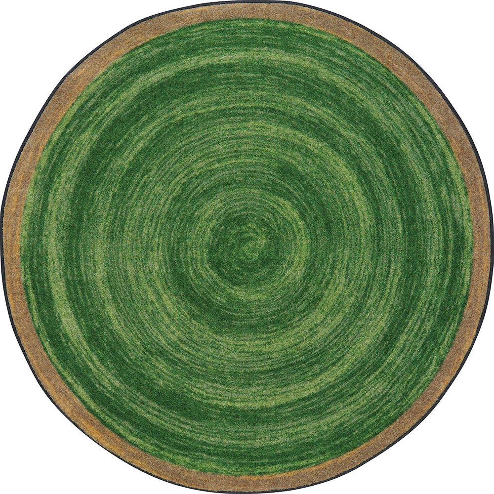Kid Essentials Feeling Natural 13'2" Round Area Rug in Color Pine