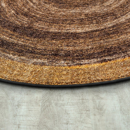 Kid Essentials Feeling Natural 13'2" Round Area Rug in Color Walnut