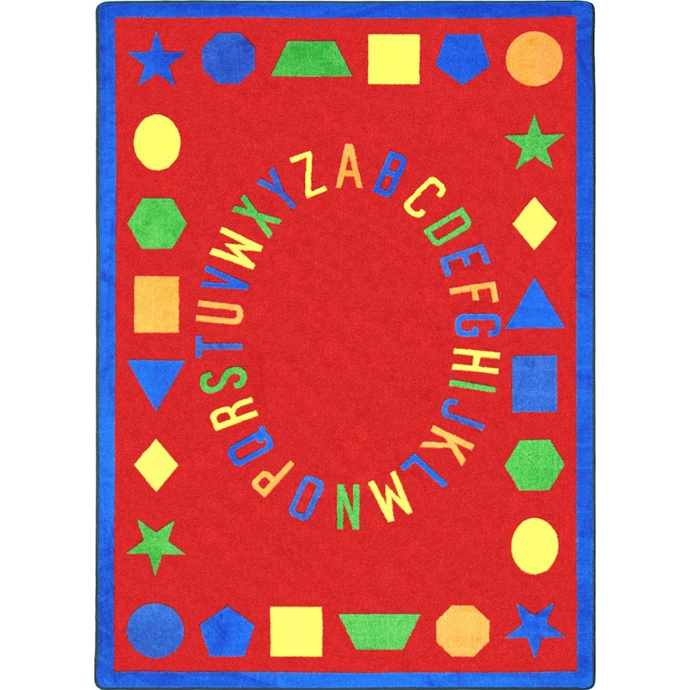 Kid Essentials First Lessons 7'8" x 10'9" Area Rug in Color Red