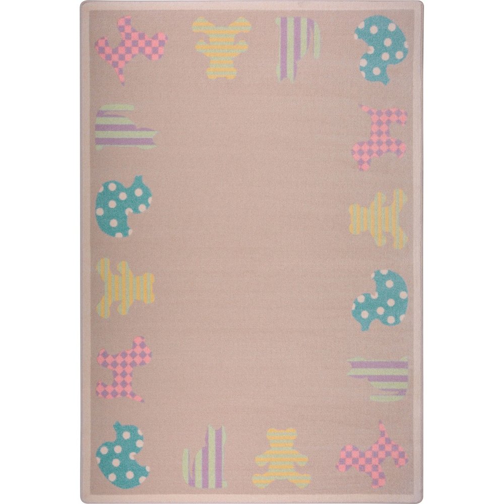 Kid Essentials Frisky Friends 7'8" x 10'9" Area Rug in Color Multi
