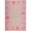 Kid Essentials Frisky Friends 7'8" x 10'9" Area Rug in Color Pink