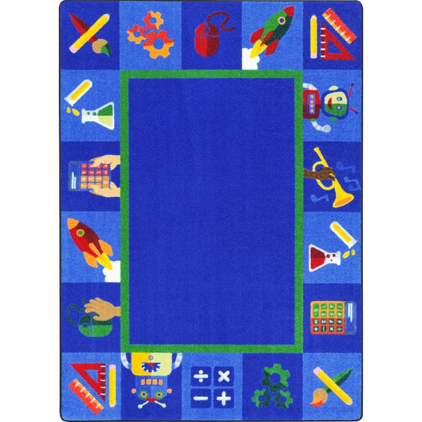 Kid Essentials Full STEAM Ahead 10'9" x 13'2" Area Rug in Color Multi